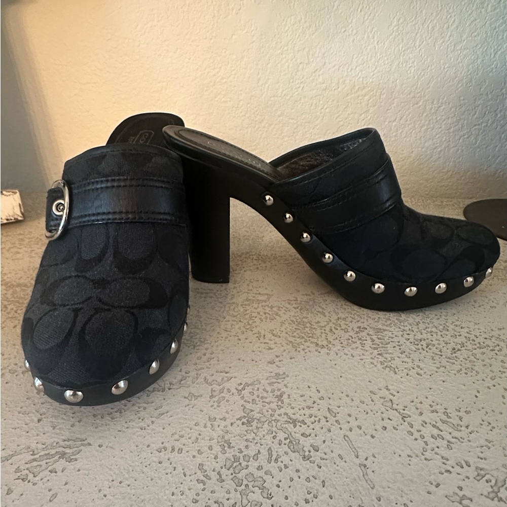 Coach Willow Clog - Signature Coach Logo Canvas Jacquard - Black 7B